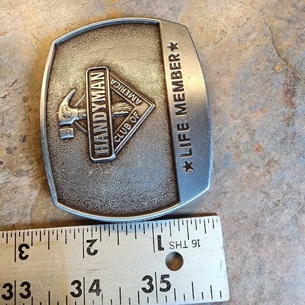 1996 Belt Buckle Handyman Club Of America Life Member Hammer Vintage